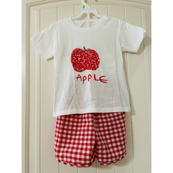 Super cure 4T Toddler Summer 2 pcs outfit t shirt and shorts apple - Picture 4 of 4